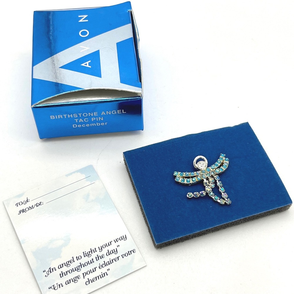 Avon‎ December Birthstone Angel Tac Pin Brooch New in Box